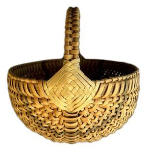 God's Eye Basket Sz M Straw Colored Egg Gathering Basket Sturdy Construction